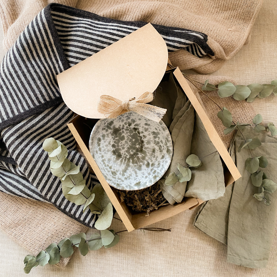 Geschenk Set 'Rivoli' – Schüssel & Leinen Servietten