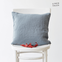 Leinen Kissenbezug 50x50 cm in Blue Fog von Linen Tales – handgefertigt, OEKO-TEX® & European Flax® zertifiziert