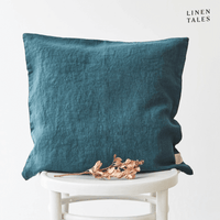 Leinen Kissenbezug 50x50 cm in Deep Water von Linen Tales – handgefertigt, OEKO-TEX® & European Flax® zertifiziert