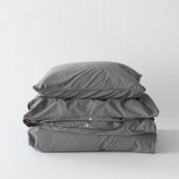 2er Set Kissenbezug Bio-Baumwolle, 65x65 cm Dunkelgrau