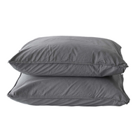 2er Set Kissenbezug Bio-Baumwolle, 65x65 cm Dunkelgrau