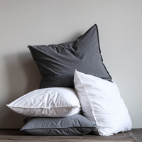 2er Set Kissenbezug Bio-Baumwolle, 65x65 cm Dunkelgrau