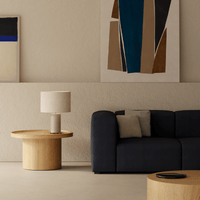 Aromas del Campo Dab Lampe mit Touch-Dimmer, E27-Fassung und elegantem Stoffschirm.