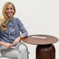 Beistelltisch 'Disc' Teakholz in Nussbaumfarben