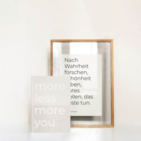 LESS AND ME Poster aus Apfelpapier, nachhaltiges Schreib- und Kreativ-Set für achtsames Gestalten
