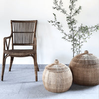2er Set Körbe 'Marcel' aus Rattan und Jute vom schwedischen Hersteller Tell Me More. Ein dekorativer Korb für kleine Textilien oder Accessoires
