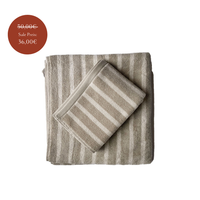 Badehandtuch 'Bonnie' von Tell Me More, gestreift in Beige-Weiß, 70x140cm, Baumwolle