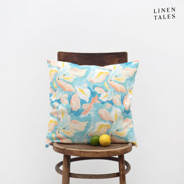 Leinenkissenbezug Pastel Iris von Linen Tales – hochwertiger Kissenbezug aus 100 % gewaschenem Leinen, handgefertigt und nachhaltig produziert