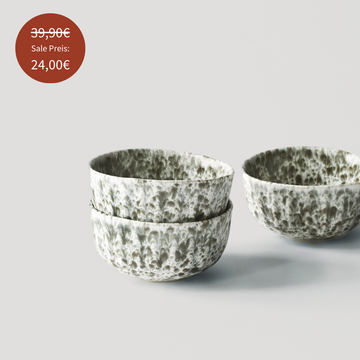Rivoli Keramikschüssel im 3er-Set mit einzigartiger Naturstein-Optik, handgefertigt, perfekt als Müsli-, Suppen- oder Salatschale, jetzt im Sale für 24,00 € statt 39,90 €.