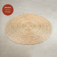 Runder Seegrasteppich von Cane Cult aus Sri Lanka. Durchmesser 180cm.