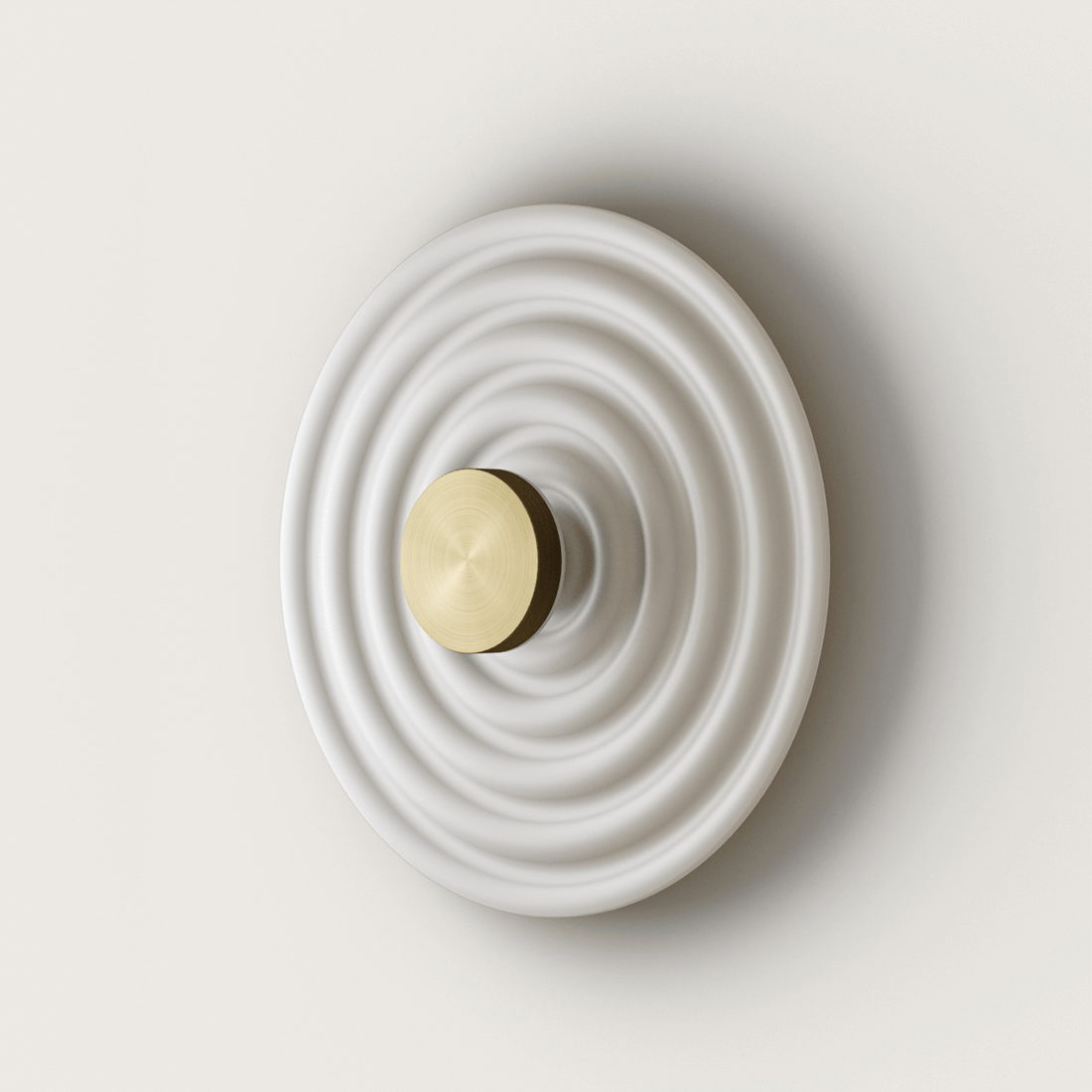 Rang Wandleuchte aus mattem Messing mit weißem Kunstharz von Aromas del Campo, elegantes Licht für Flur, Wohnzimmer oder Schlafzimmer