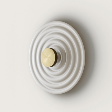 Rang Wandleuchte aus mattem Messing mit weißem Kunstharz von Aromas del Campo, elegantes Licht für Flur, Wohnzimmer oder Schlafzimmer