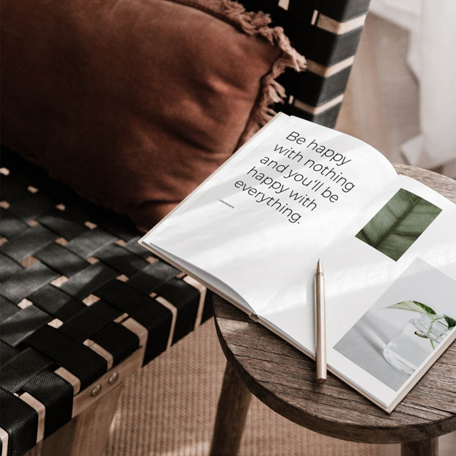 LESS AND ME Journal, aus Apfelpapier, nachhaltiges Schreib- und Kreativ-Set für achtsames Gestalten