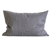 2er Set Kissenbezug Bio-Baumwolle, 50x70 cm Dunkelgrau